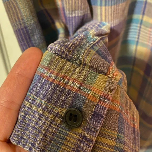 Loafer’s Plaid Button Up - Size 2X Big - Blue, Purple, Jewel Tones - Picture 5 of 8